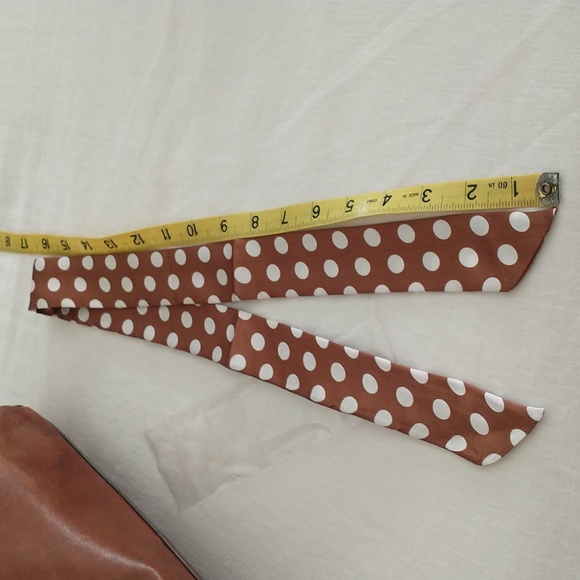 2/$10 NWOT Twilly for handbag, brown & white dot - Picture 3 of 3